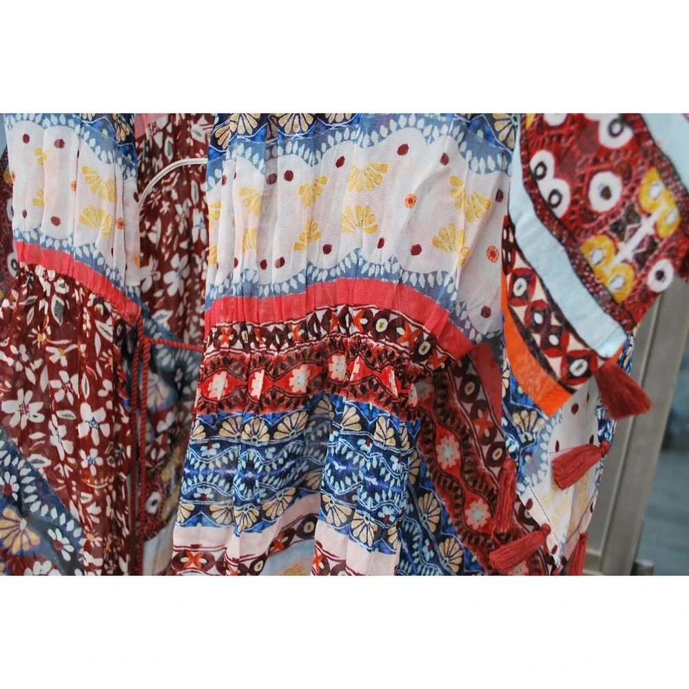 Agua Bendita Sienna Story Sam Maxi Tunic One Size Fits All Cover Up Kimono